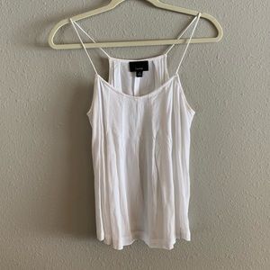 Pleated White Tank Top